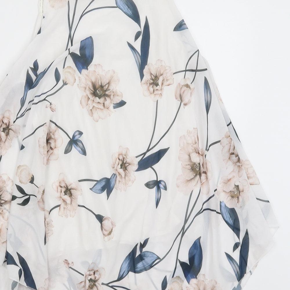 Preworn Womens White Floral  Basic Blouse Size S