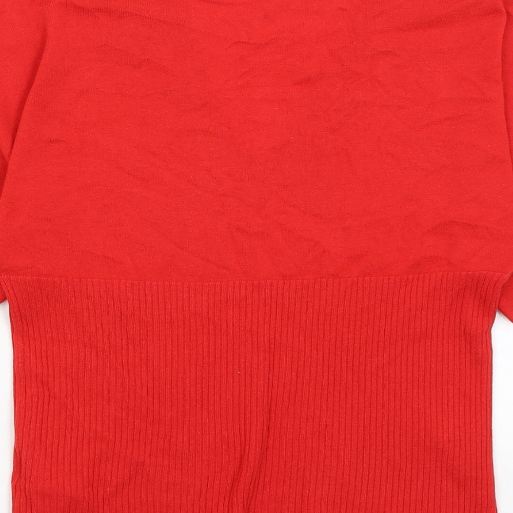 Womens UK Size 10 Monsoon Red Basic T-Shirt
