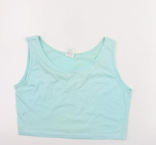 Womens UK Size 10 Topshop Blue Basic Tank
