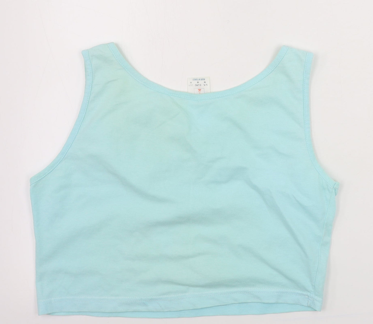 Womens UK Size 10 Topshop Blue Basic Tank