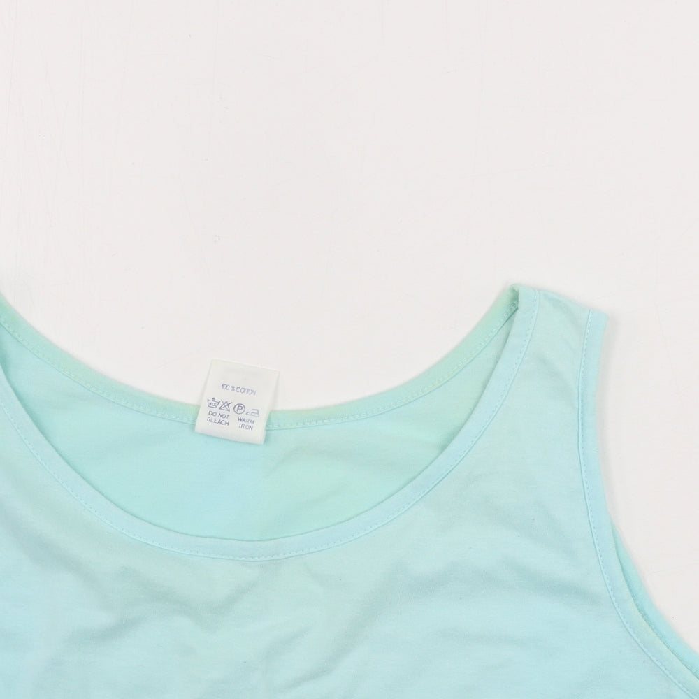 Womens UK Size 10 Topshop Blue Basic Tank