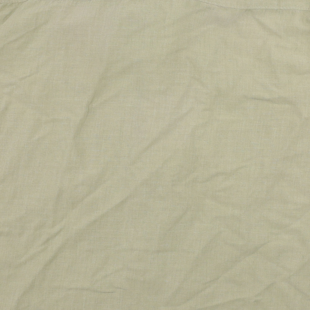 Mens UK Size L Marks and Spencer Beige  Button-Up Short Sleeve Casual Shirt