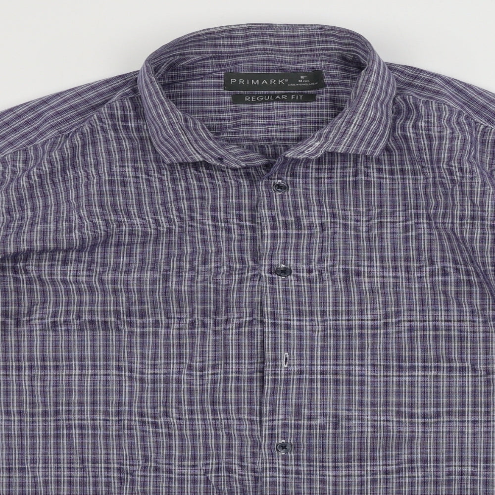Primark  Mens Blue Check   Button-Up Size 16