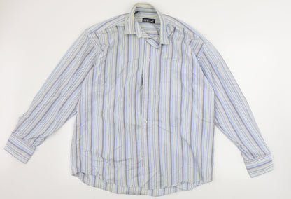 Southern Comfort  Mens Grey Striped   Button-Up Size 15.5