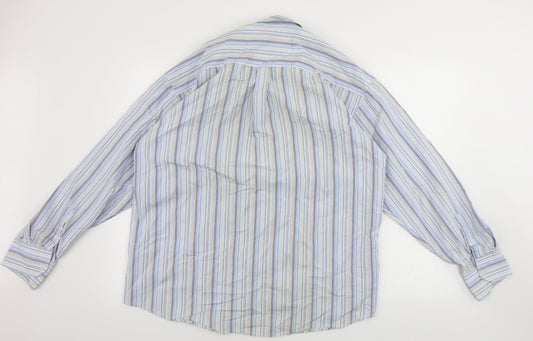 Southern Comfort  Mens Grey Striped   Button-Up Size 15.5