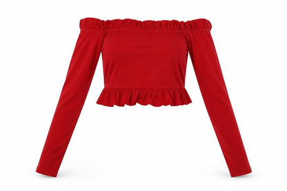 Womens UK Size 4 PRETTYLITTLETHING Red Cropped T-Shirt