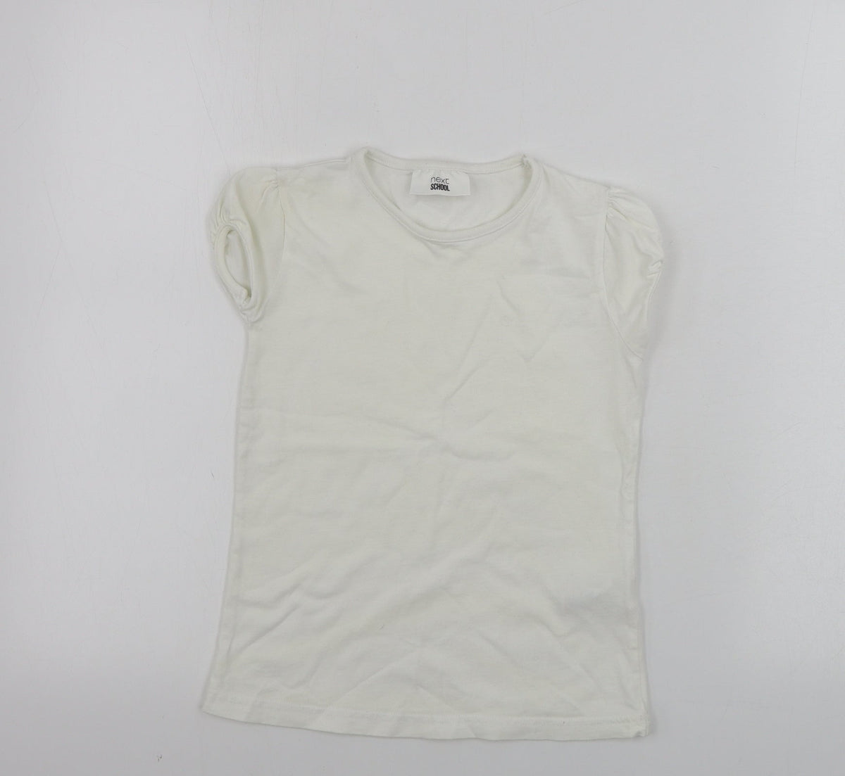 Additional front view of Next girls’ white basic t-shirt, size 6, years