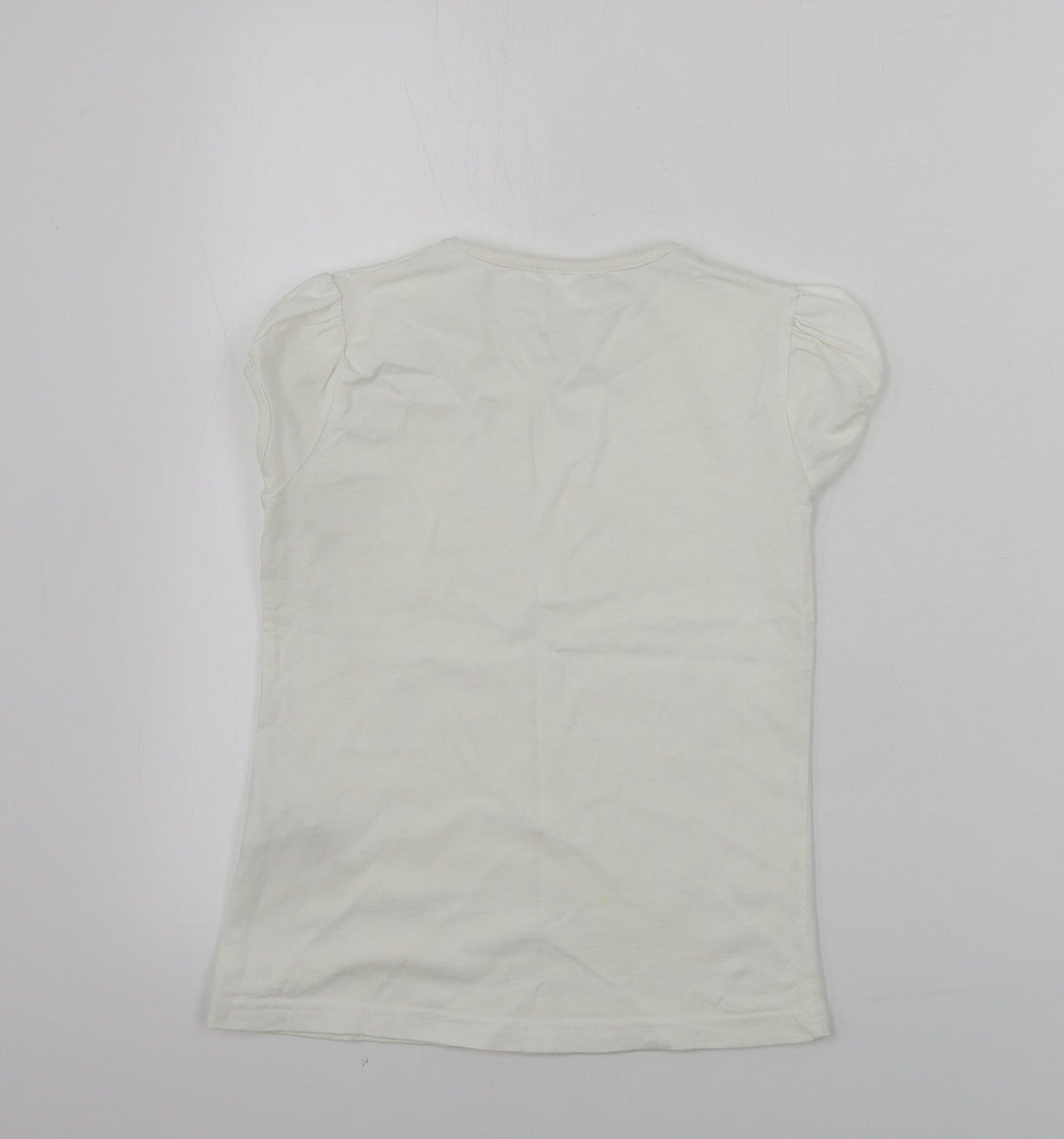 Back view of Next girls’ white basic t-shirt, size 6, years