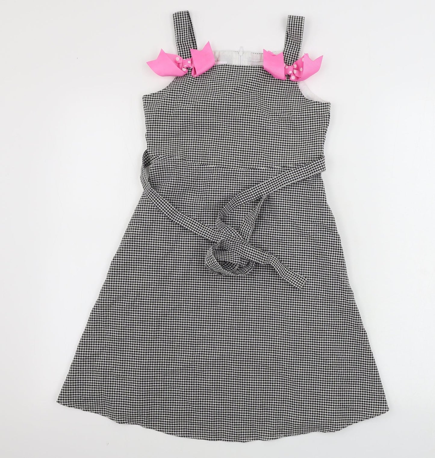 Jessica Ann Girls White Check  A-Line  Size 10 Years