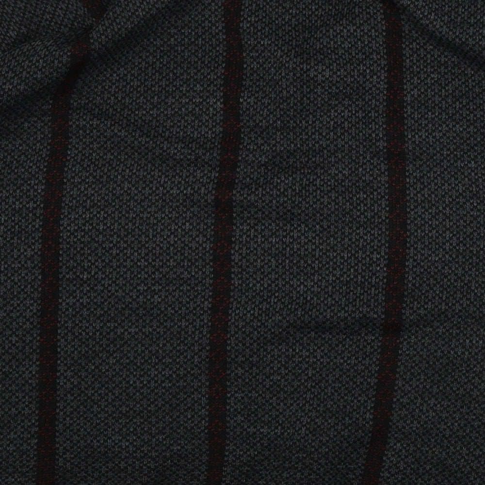 Brand and care label for CIRCA men’s grey striped jumper, size L