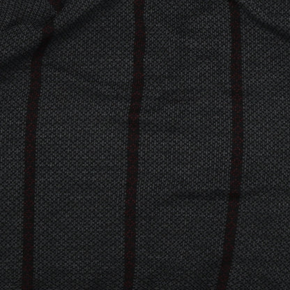 Brand and care label for CIRCA men’s grey striped jumper, size L