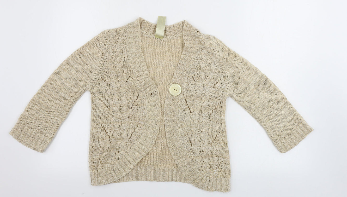 Womens UK Size 10 EVIE Beige Cardigan Jumper