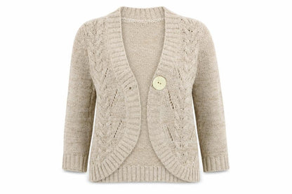 Womens UK Size 10 EVIE Beige Cardigan Jumper