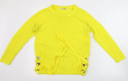 Womens UK Size 10 pep&co Yellow Pullover Jumper