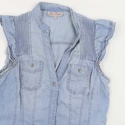 Womens UK Size 8 be beau Blue Basic Button-Up