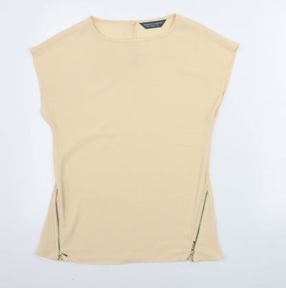 Womens UK Size 6 Dorothy Perkins Beige Basic T-Shirt