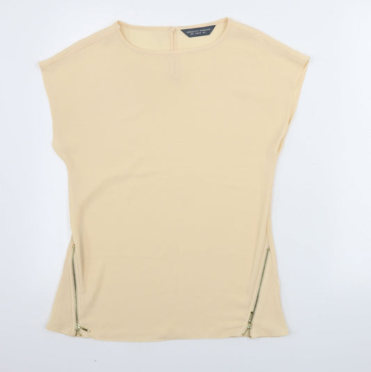 Womens UK Size 6 Dorothy Perkins Beige Basic T-Shirt