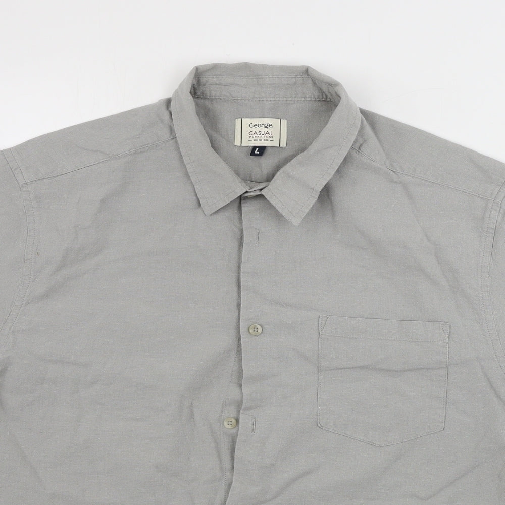 George  Mens Grey    Button-Up Size L