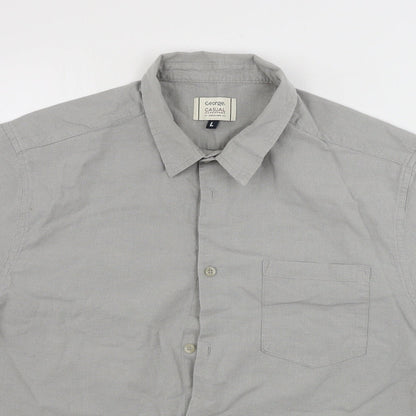 George  Mens Grey    Button-Up Size L