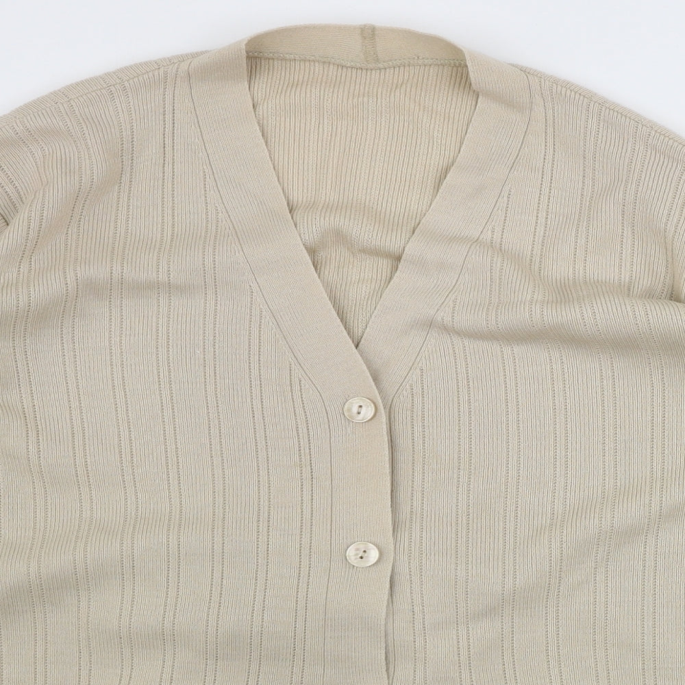 Womens UK Size 16 Marks and Spencer Beige Cardigan Jumper