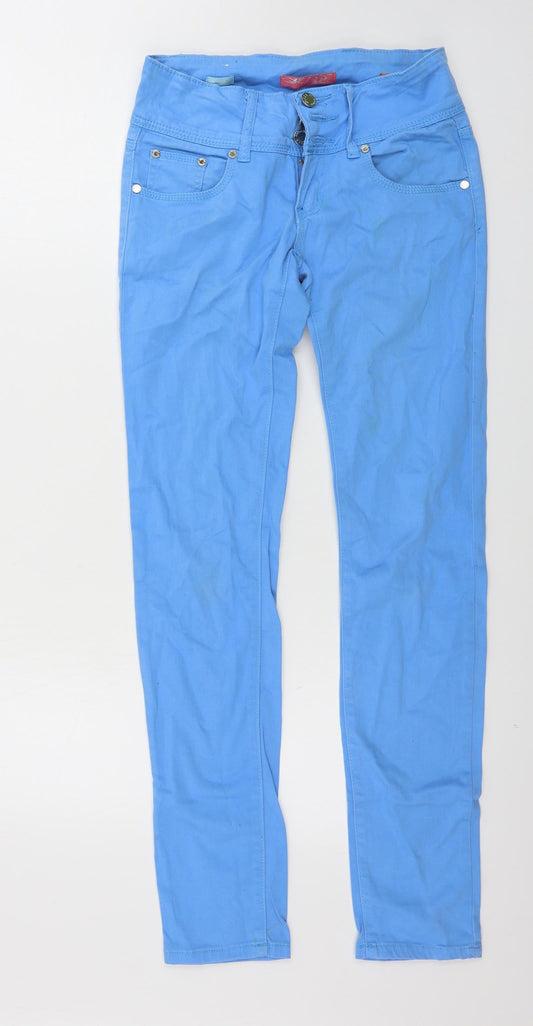 Additional front view of 155 women’s black skinny jeans, size UK 8, 28-inch leg