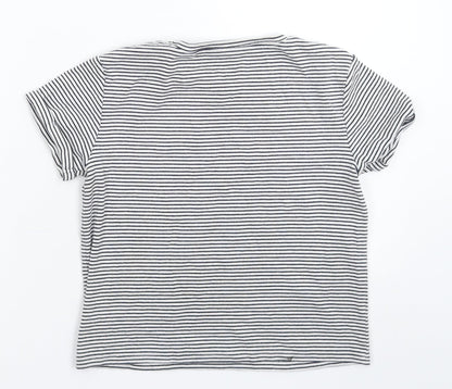 Back view of Next girls’ white striped basic t-shirt, size 10, years