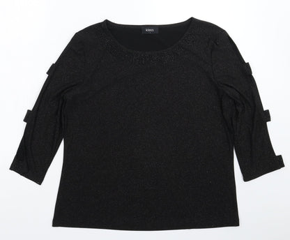 Womens UK Size L Klass Black Basic T-Shirt