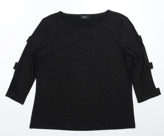 Womens UK Size L Klass Black Basic T-Shirt