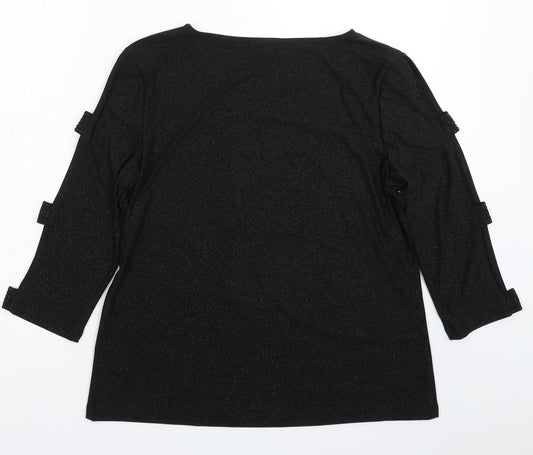 Womens UK Size L Klass Black Basic T-Shirt
