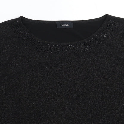Womens UK Size L Klass Black Basic T-Shirt