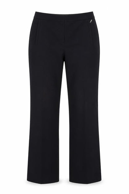 Front view of Marks & Spencer women’s blue dress pants trousers, size UK 12, 30-inch leg