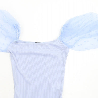 PRETTYLITTLETHING Womens Blue   Bodysuit One-Piece Size 6