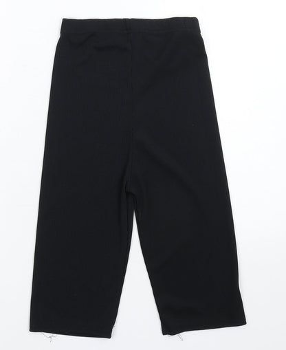 PRETTYLITTLETHING Womens Black   Cropped Leggings Size 6 L14 in