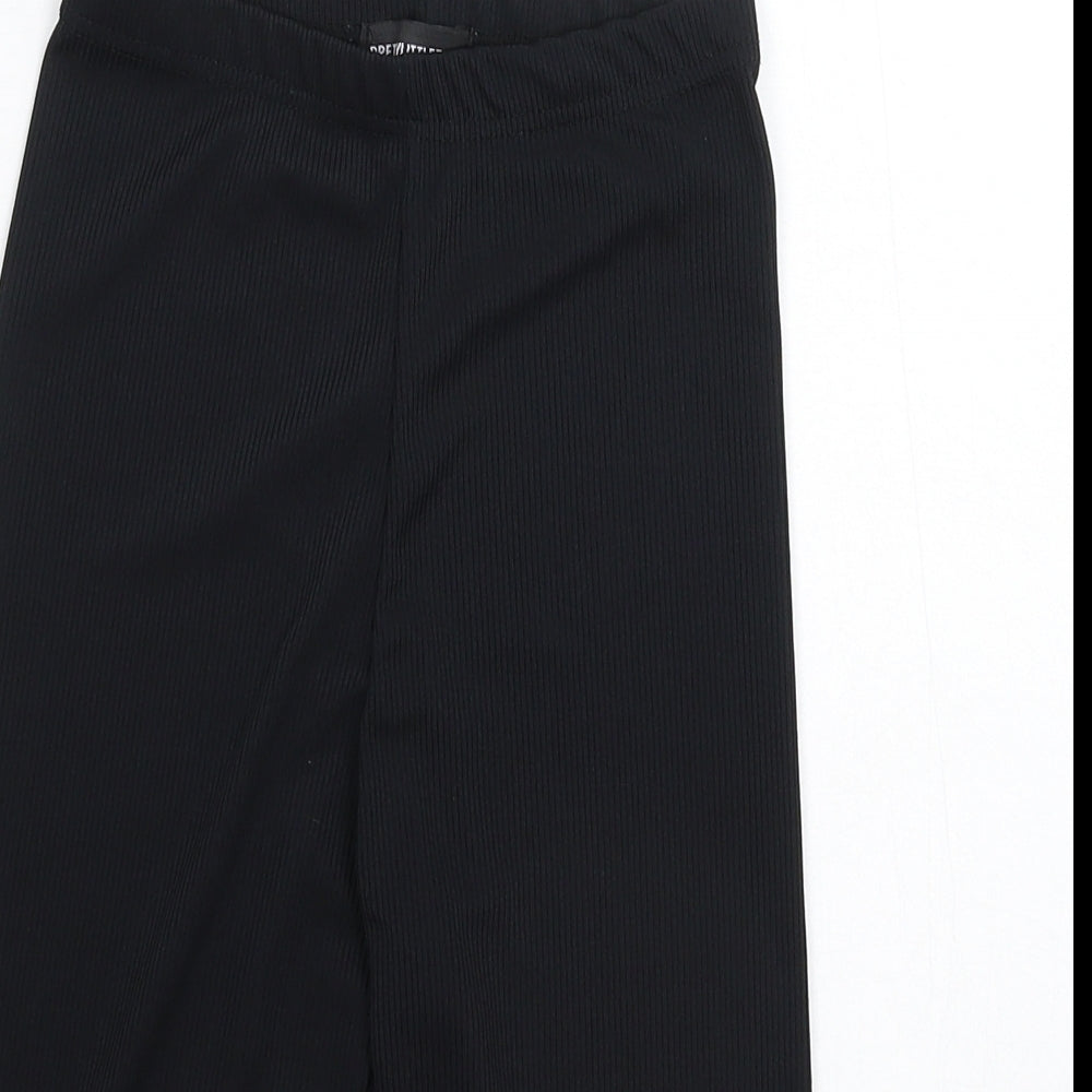PRETTYLITTLETHING Womens Black   Cropped Leggings Size 6 L14 in