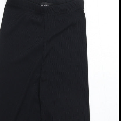 PRETTYLITTLETHING Womens Black   Cropped Leggings Size 6 L14 in