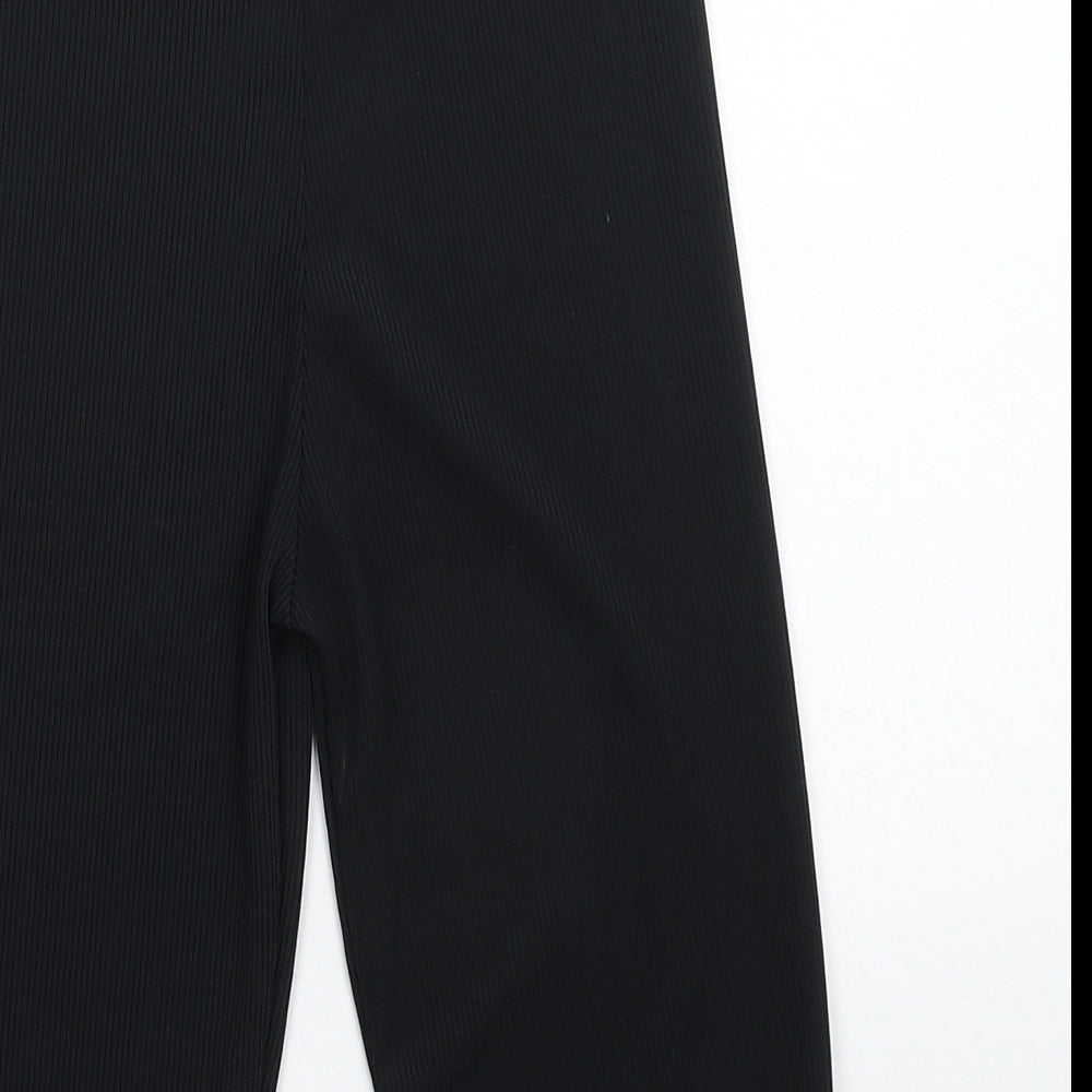 PRETTYLITTLETHING Womens Black   Cropped Leggings Size 6 L14 in