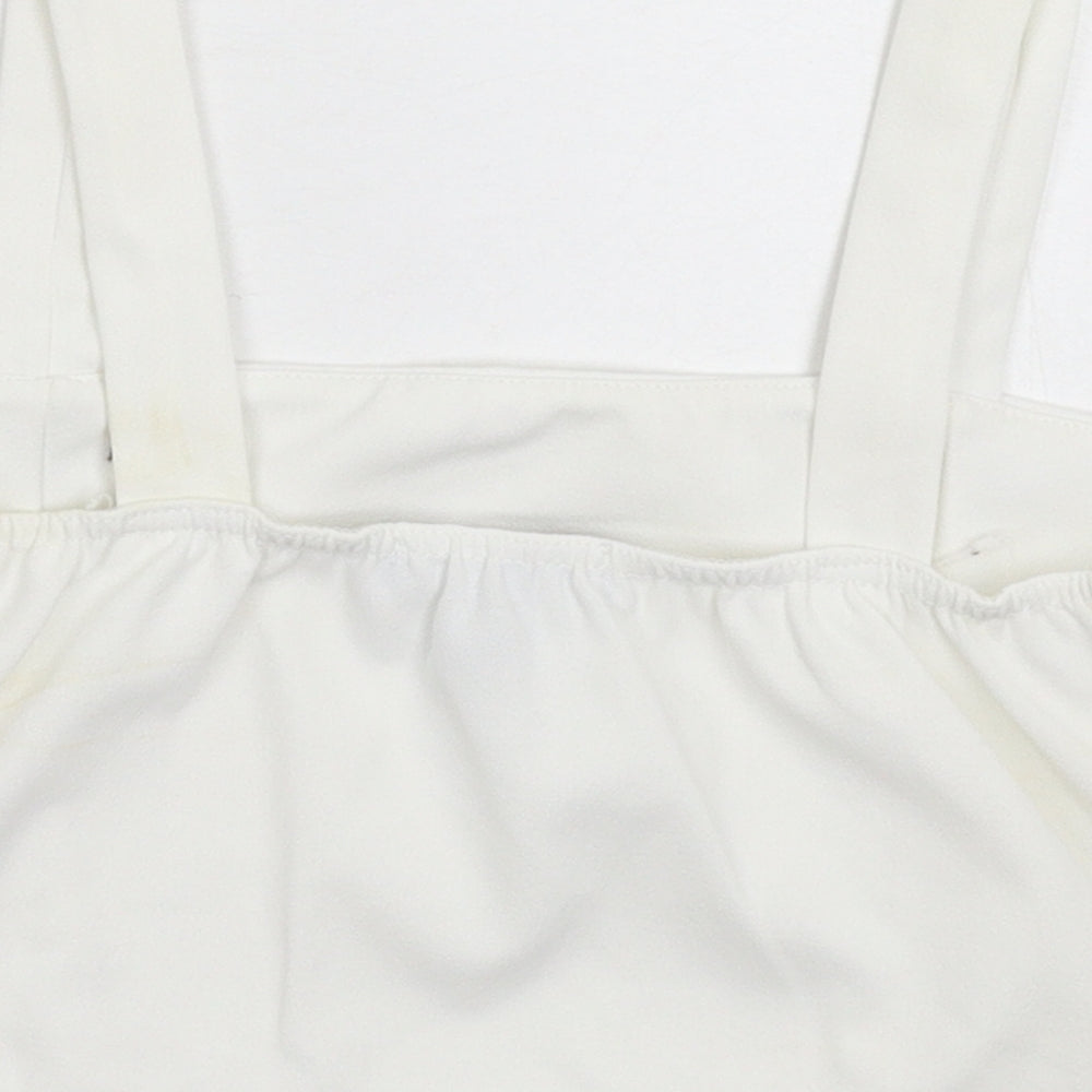 Womens UK Size 10 Cameo Rose White Basic Tank