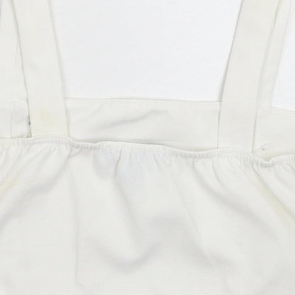Womens UK Size 10 Cameo Rose White Basic Tank