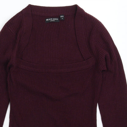 Womens UK Size S Brave Soul Brown Pullover Jumper