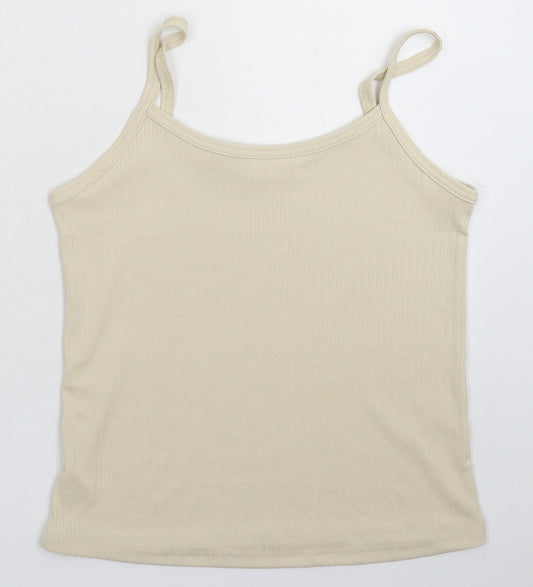 Womens UK Size S Grace & Mila Beige Basic Tank