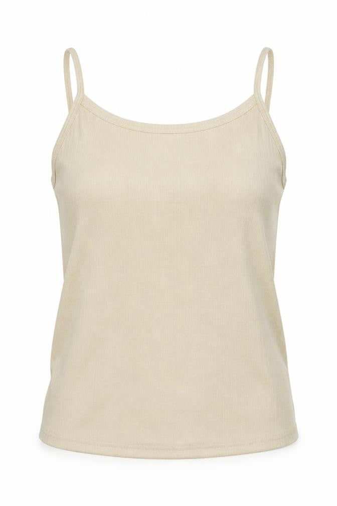 Womens UK Size S Grace & Mila Beige Basic Tank