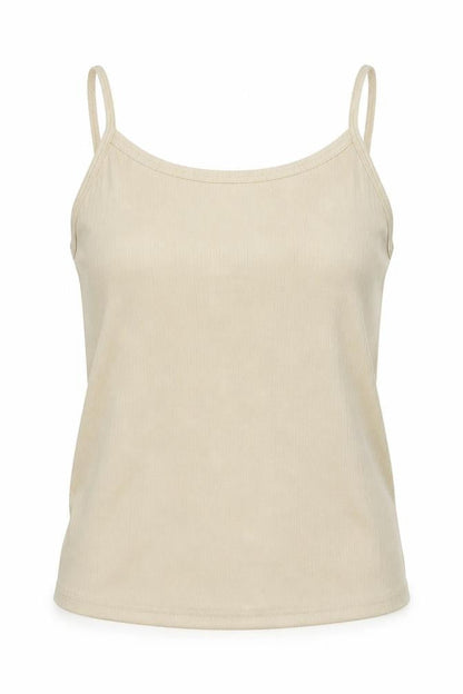 Womens UK Size S Grace & Mila Beige Basic Tank