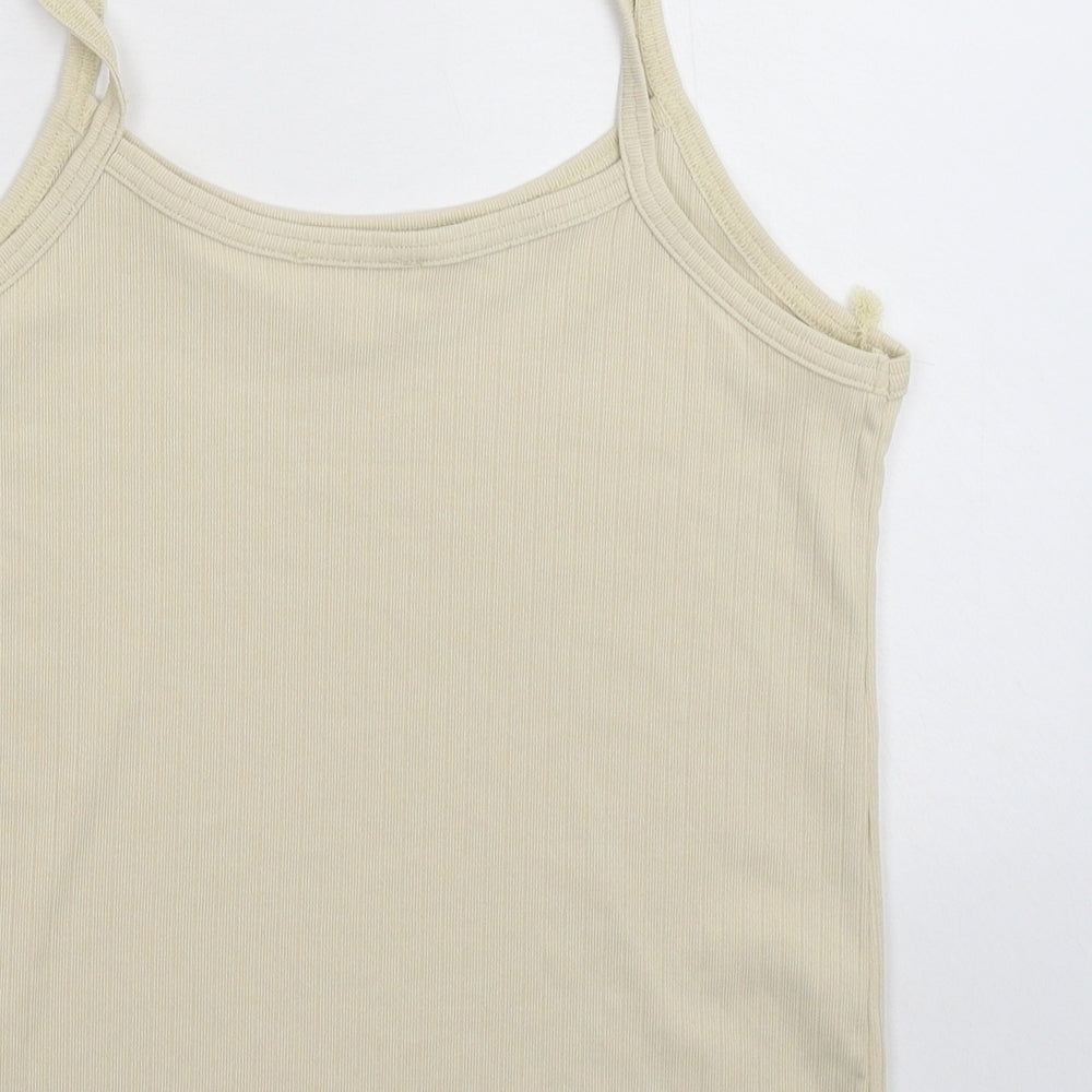 Womens UK Size S Grace & Mila Beige Basic Tank