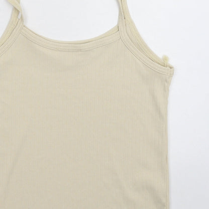 Womens UK Size S Grace & Mila Beige Basic Tank