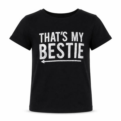 Front view of Primark girls’ black basic t-shirt, size 10-11, years