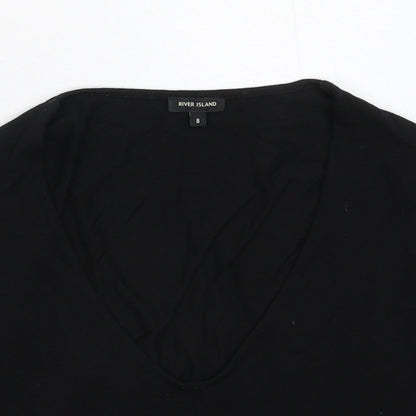 River Island Womens Black   Basic T-Shirt Size 8