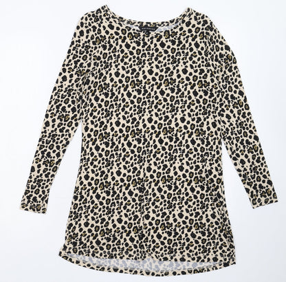 Peacocks Womens Beige Animal Print  Mini  Size 8