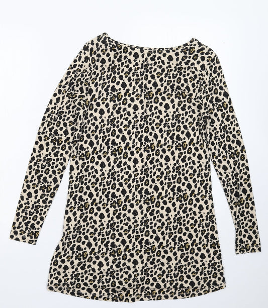 Peacocks Womens Beige Animal Print  Mini  Size 8