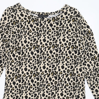 Peacocks Womens Beige Animal Print  Mini  Size 8