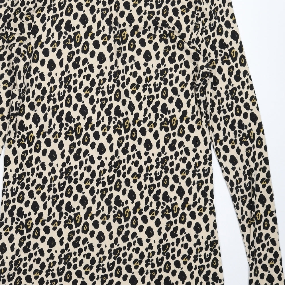 Peacocks Womens Beige Animal Print  Mini  Size 8